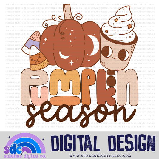 Pumpkin Season • Groovy Retro • Halloween • Instant Download • Sublimation Design