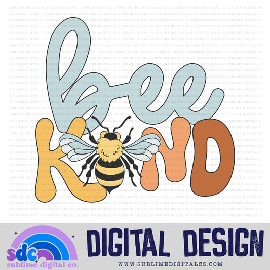 Bee Kind • Groovy Retro • Bees • Instant Download • Sublimation Design