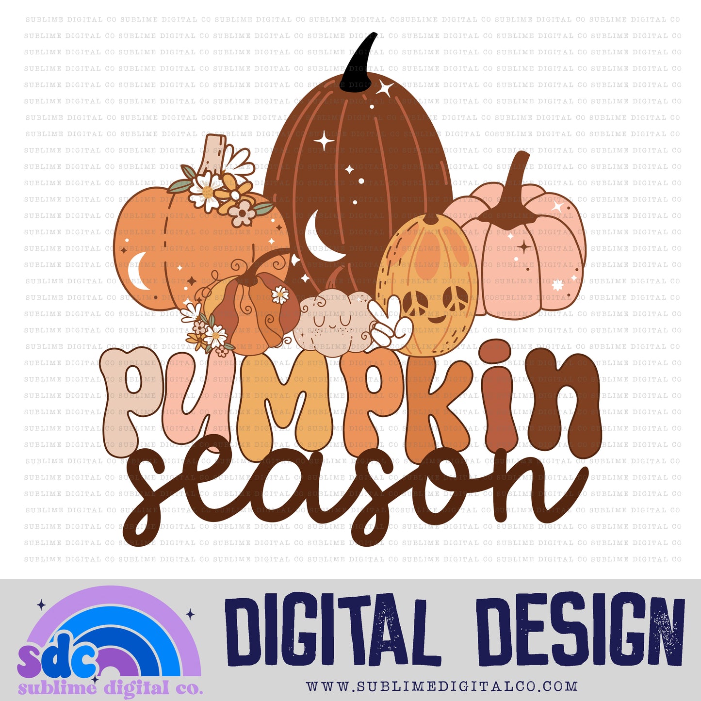 Pumpkin Season 2 • Groovy Retro • Halloween • Instant Download • Sublimation Design