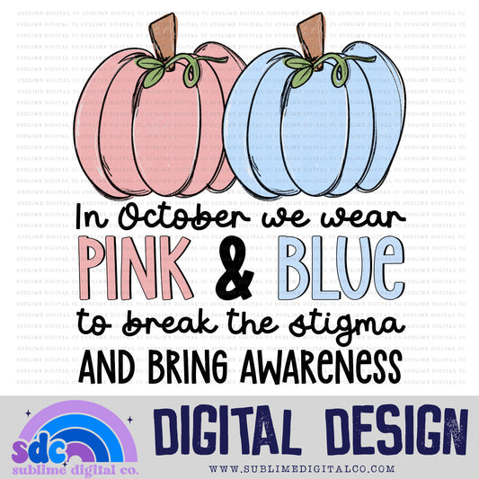 Pink & Blue Pumpkins • Pregnancy & Infant Loss • Awareness • Digital Design • Instant Download • Sublimation