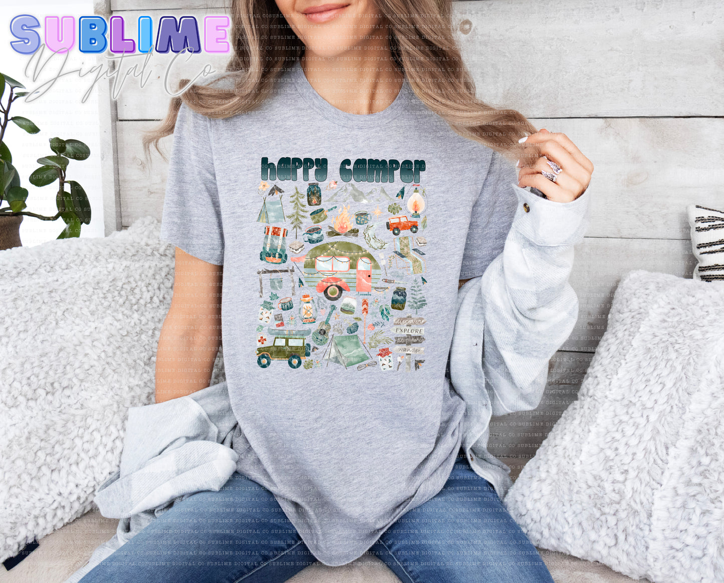 Happy Camper • Adult Apparel • Made to Order • TAT: Up To 21 Days