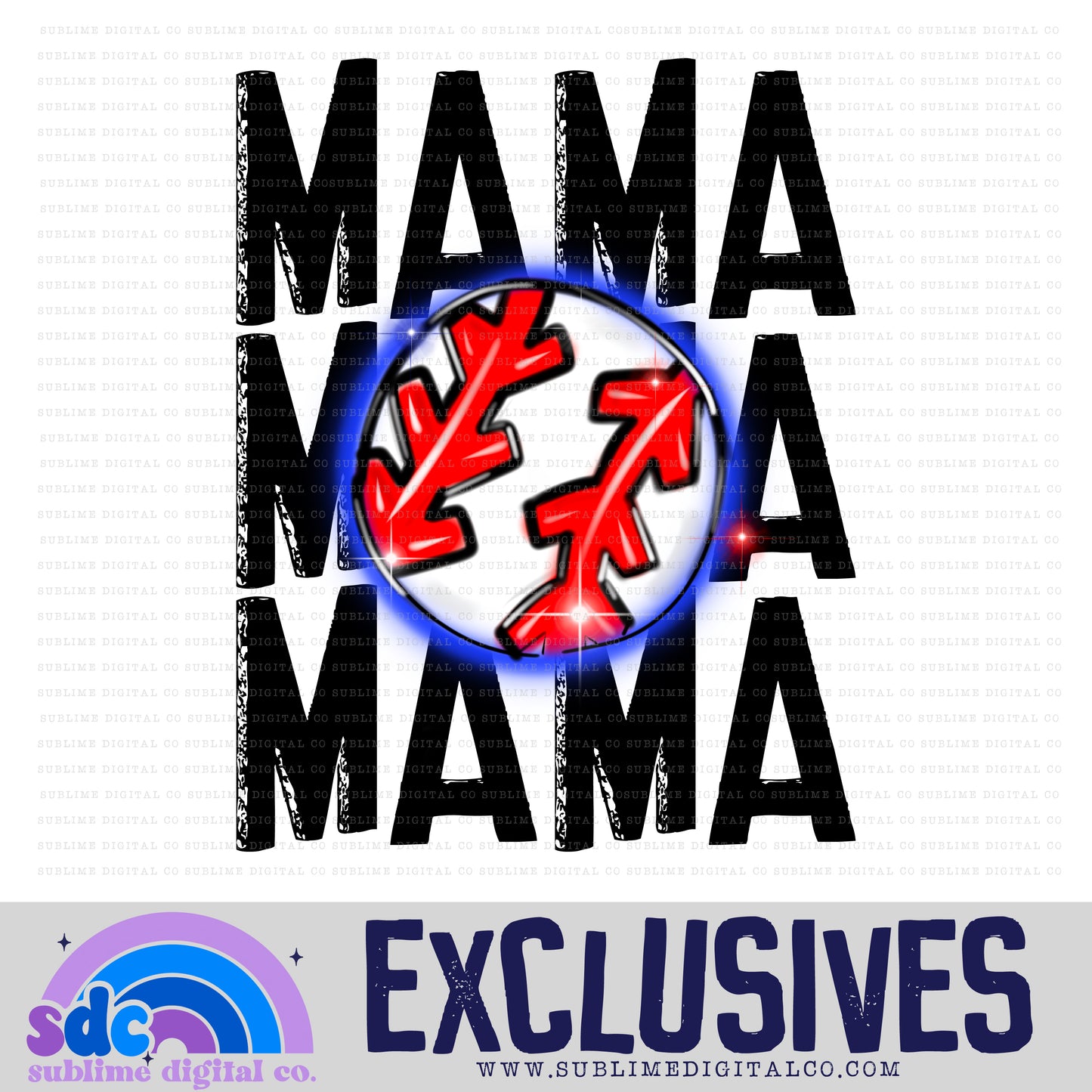 Baseball Mama • Exclusive • Instant Download • Sublimation Design