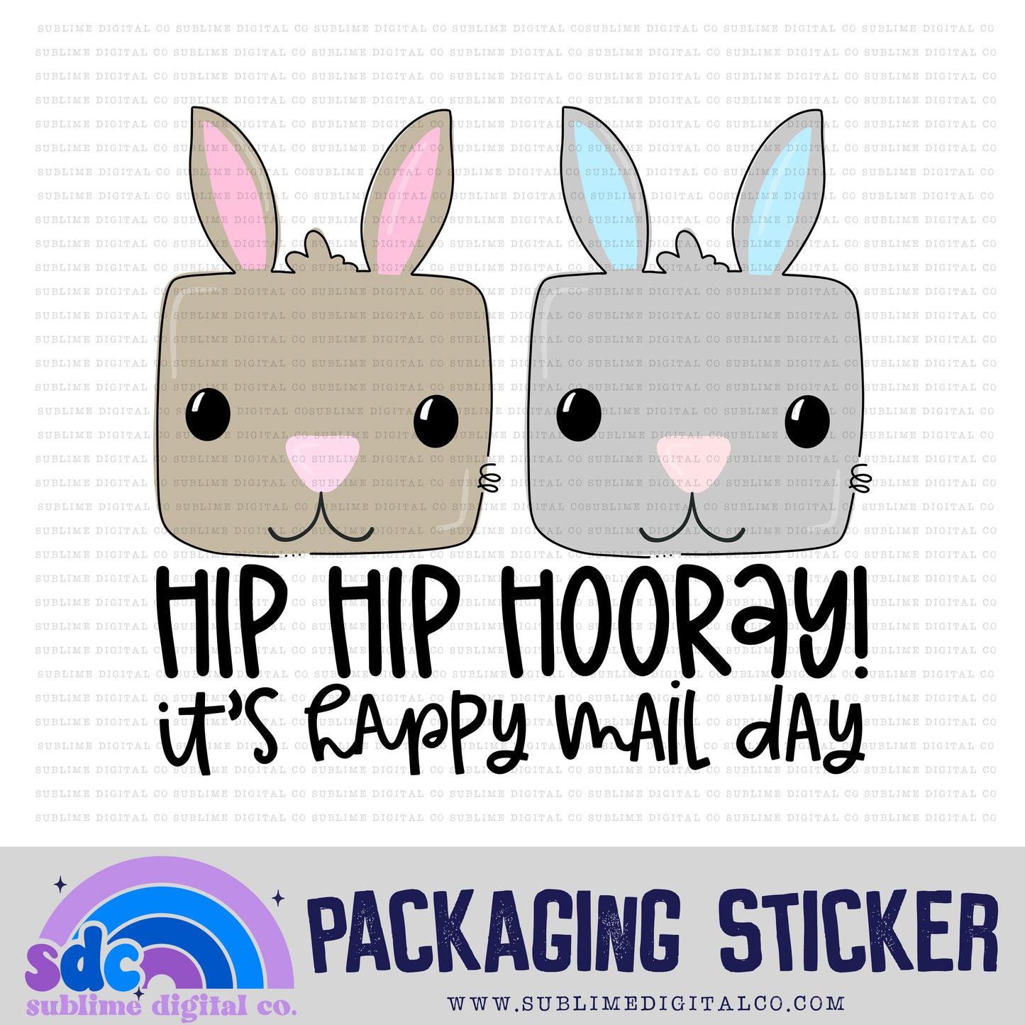 Hip Hip Hooray! It's Happy Mail Day • Easter | Small Business Stickers | Digital Download | PNG File