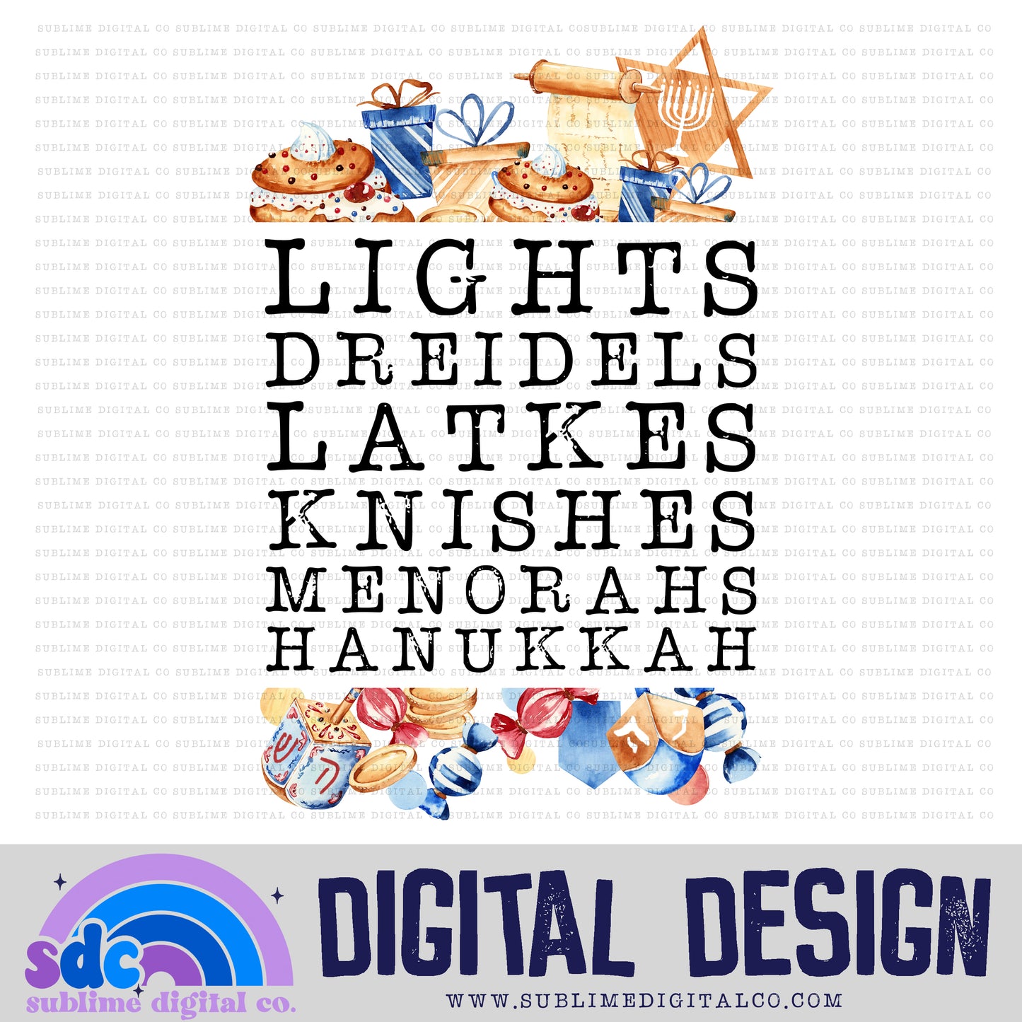 Hanukkah • Hanukkah • Instant Download • Sublimation Design