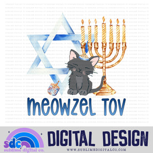Meowzel Tov • Hanukkah • Instant Download • Sublimation Design