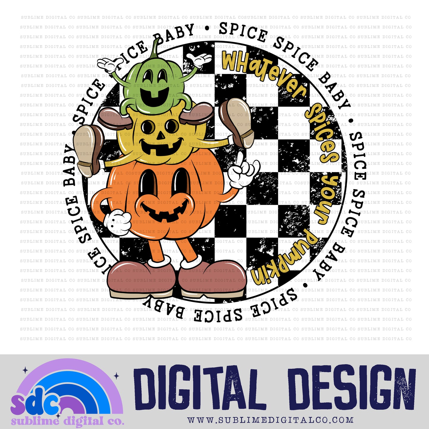 Whatever Spices Your Pumpkin • Fall/Autumn • Retro Characters • Instant Download • Sublimation Design