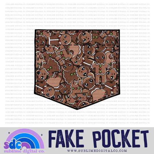 Gingerbread • Christmas • Fake Pocket • Instant Download • Sublimation Design
