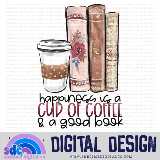Coffee + Books • Books • Instant Download • Sublimation Design