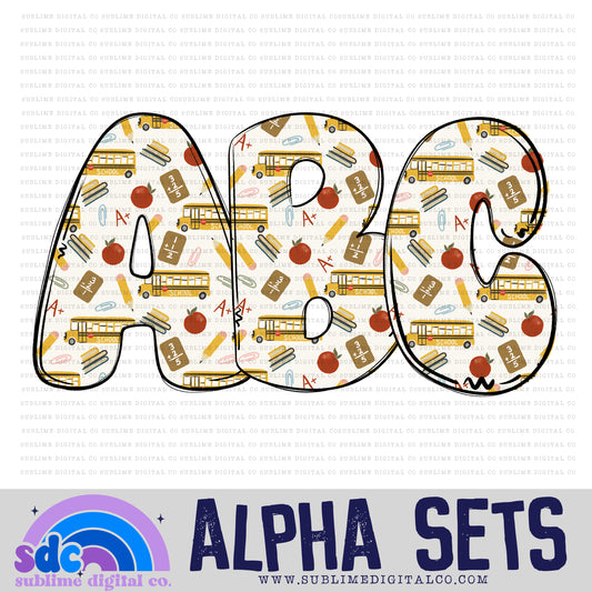 School • Alpha Sets • 26 PNG Files • Digital Download