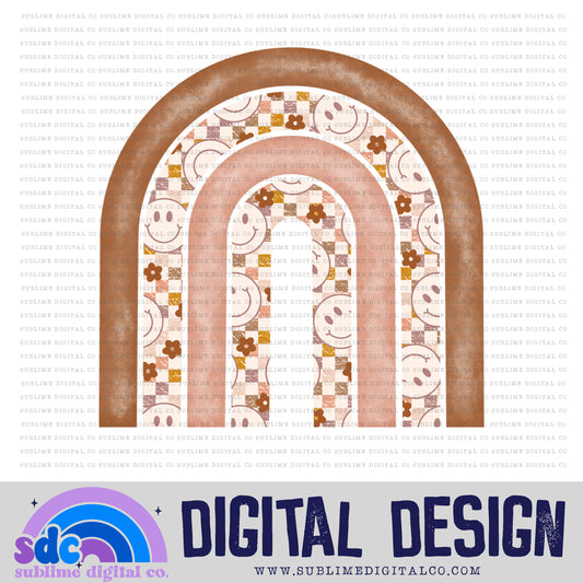 Retro Smiley Checkerboard • Rainbow • Elements • Digital Design • Instant Download • Sublimation