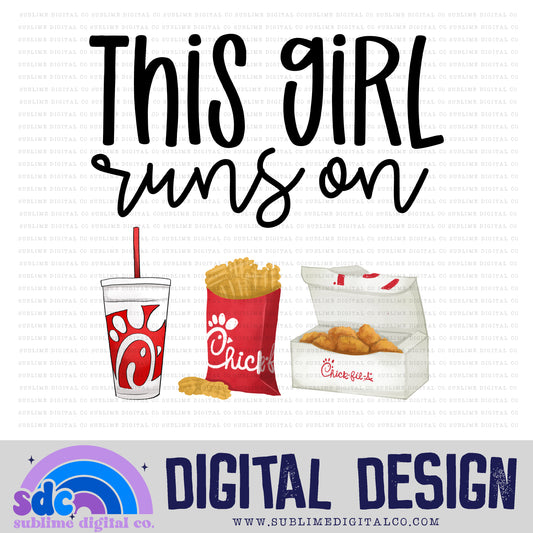 This Girl Runs On Chicken - Chicken Nuggets • Instant Download • Sublimation Design
