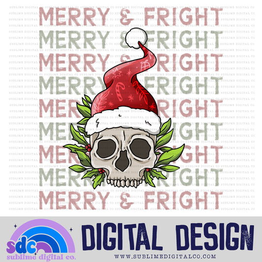 Merry & Fright | Spooky Christmas | Sublimation Design | Instant Download | PNG File