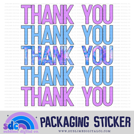 Thank You - Mermaid Tie Dye | Print + Cut | Small Business Stickers | Digital Download | PNG File