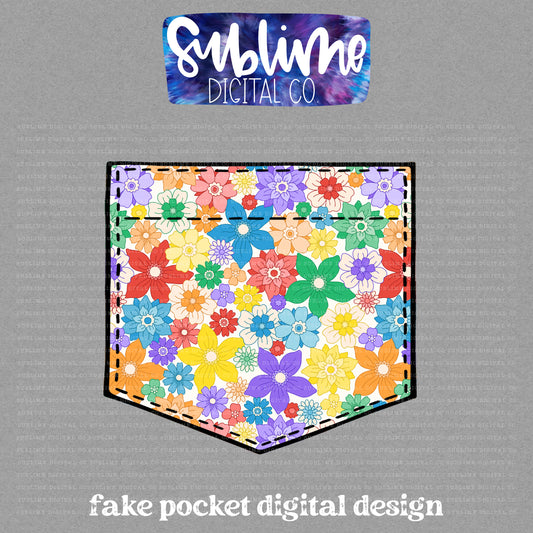 Pride Floral 2 • Pride • Fake Pocket • Instant Download • Sublimation Design