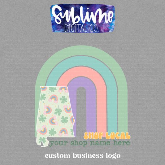 Shop Local Pastel Shamrock Rainbows • Custom Logos • Custom Digital Designs