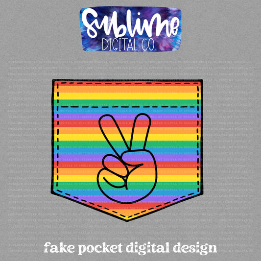 Peace • Pride • Fake Pocket • Instant Download • Sublimation Design