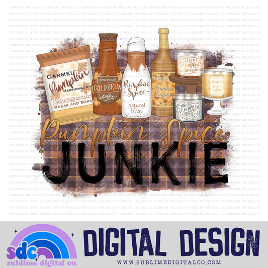 Pumpkin Spice Junkie | Coffee | Sublimation Design | Instant Download | PNG File