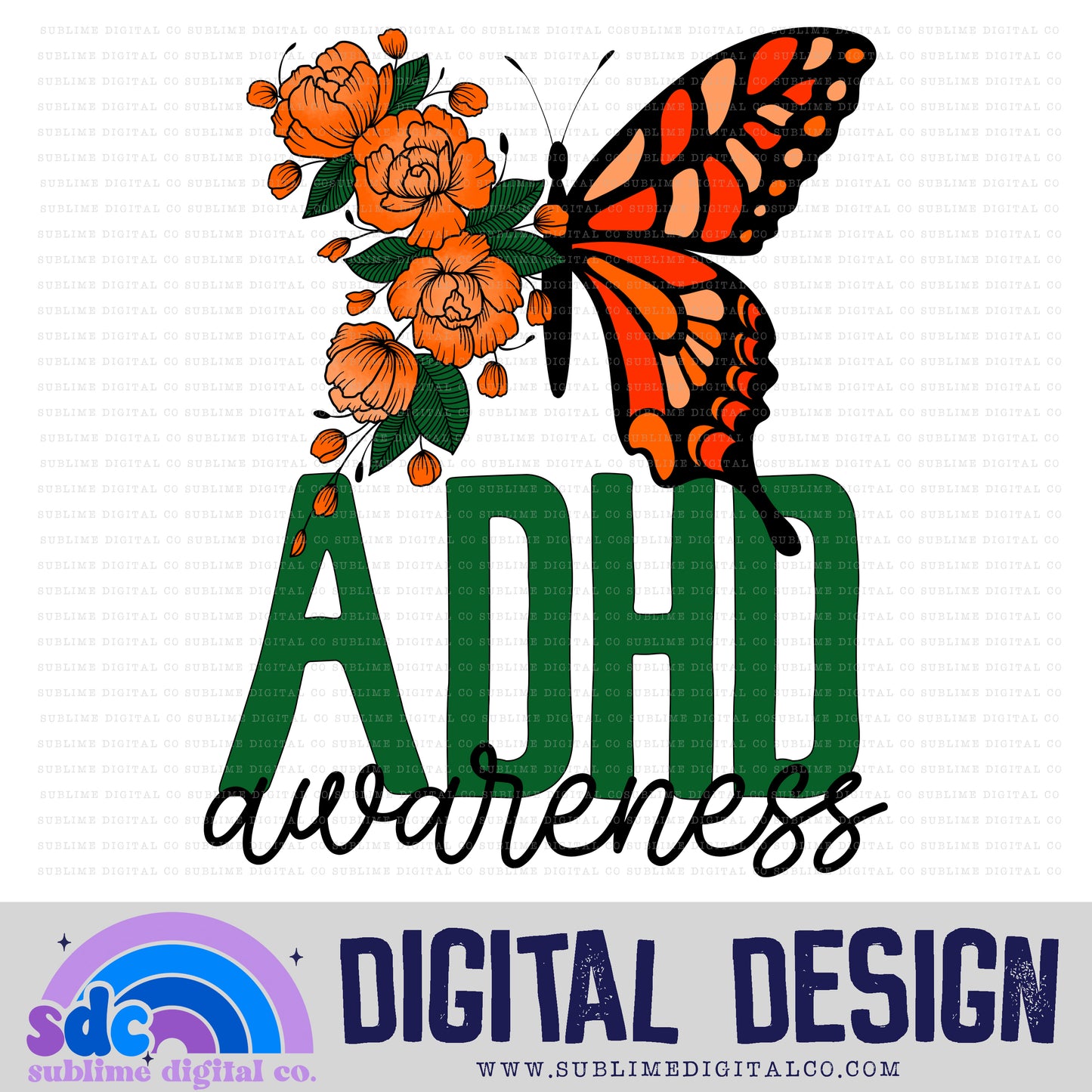 ADHD Awareness • Neurodivergent • Instant Download • Sublimation Design