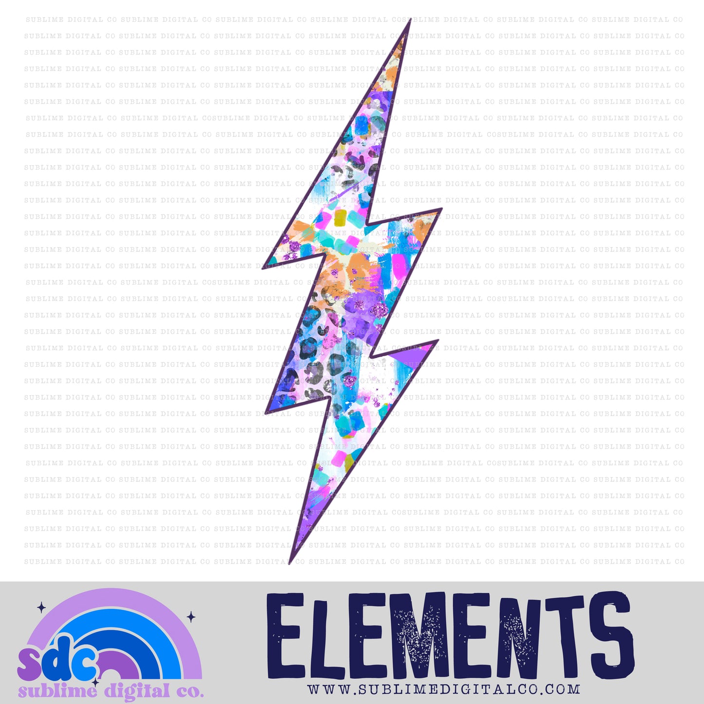 Purple Abstract • Lightening Bolt • Elements • Digital Design • Instant Download • Sublimation