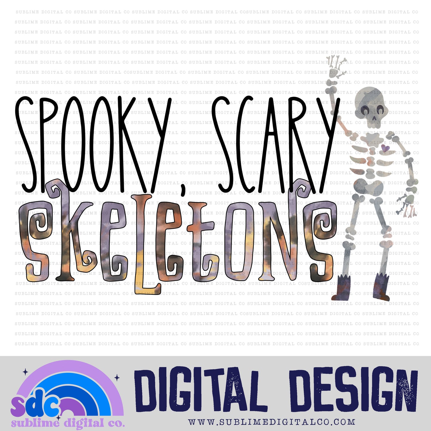 Spooky Skeleton • Autumn/Fall • Instant Download • Sublimation Design