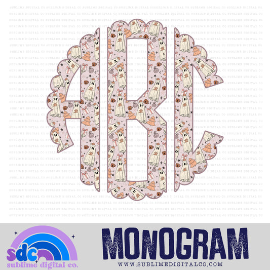 Christmas Ghost Monogram | 26 PNG Files | Digital Download