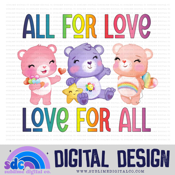All For Love • Rainbow Bears • Instant Download • Sublimation Design
