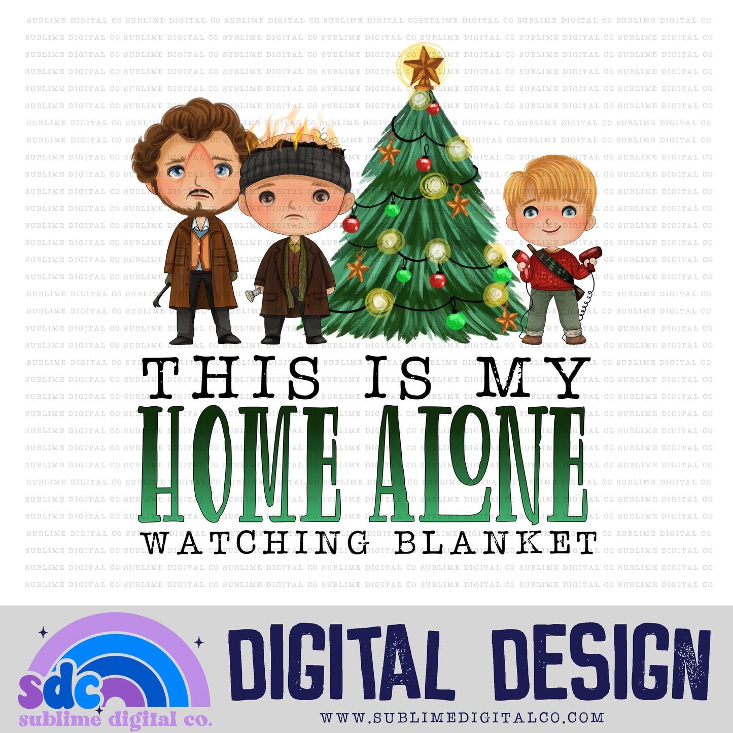 Christmas Alone Watching Blanket • Christmas Alone • Instant Download • Sublimation Design