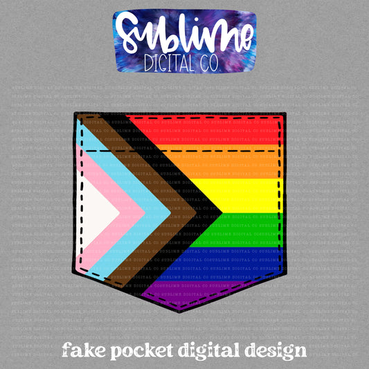 New Pride Flag • Pride • Fake Pocket • Instant Download • Sublimation Design