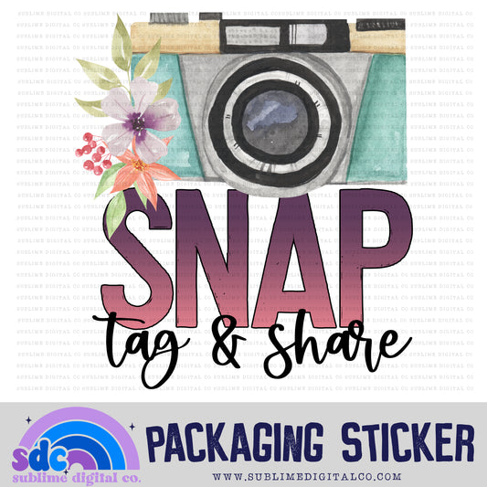 Snap Tag & Share | Print + Cut | Small Business Stickers | Digital Download | PNG File