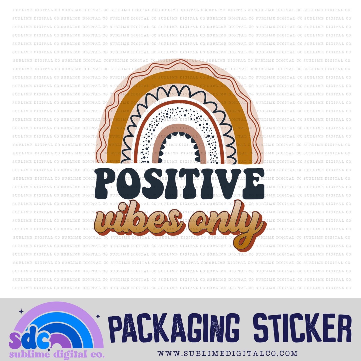 Positive Vibes Only | Small Business Stickers | Digital Download | PNG File