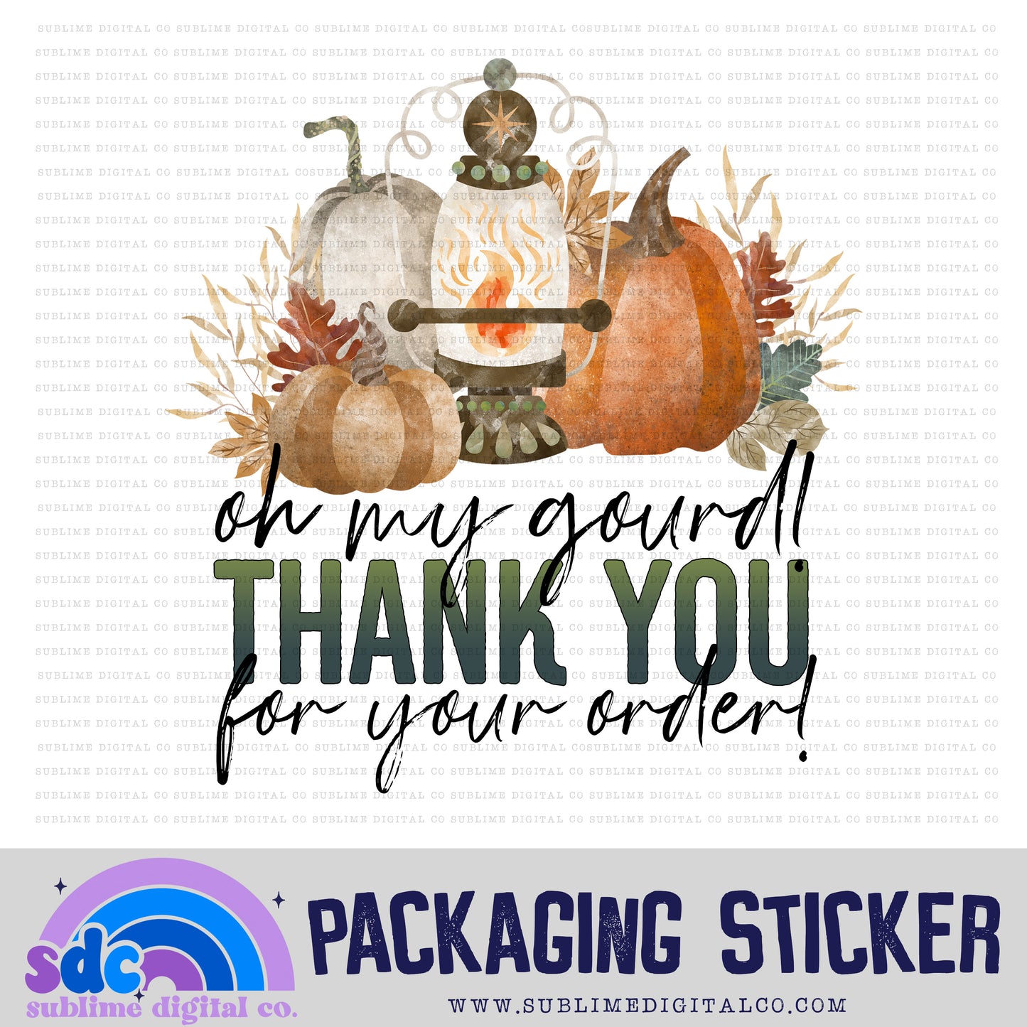 Oh My Gourd! Thank You | Small Business Stickers | Digital Download | PNG File