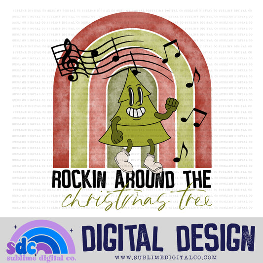 Rockin Around the Christmas Tree • Retro Characters • Instant Download • Sublimation Design