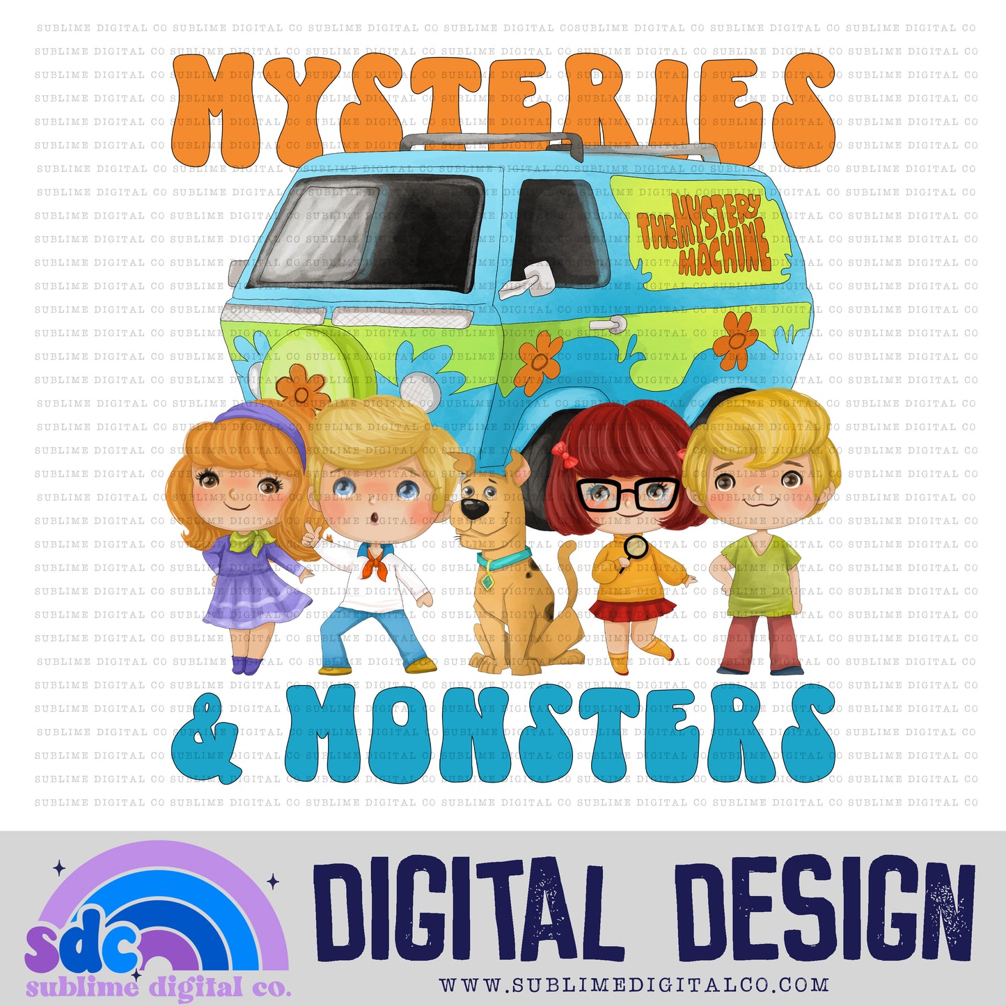 Mysteries & Monsters • Mystery Gang • Instant Download • Sublimation Design