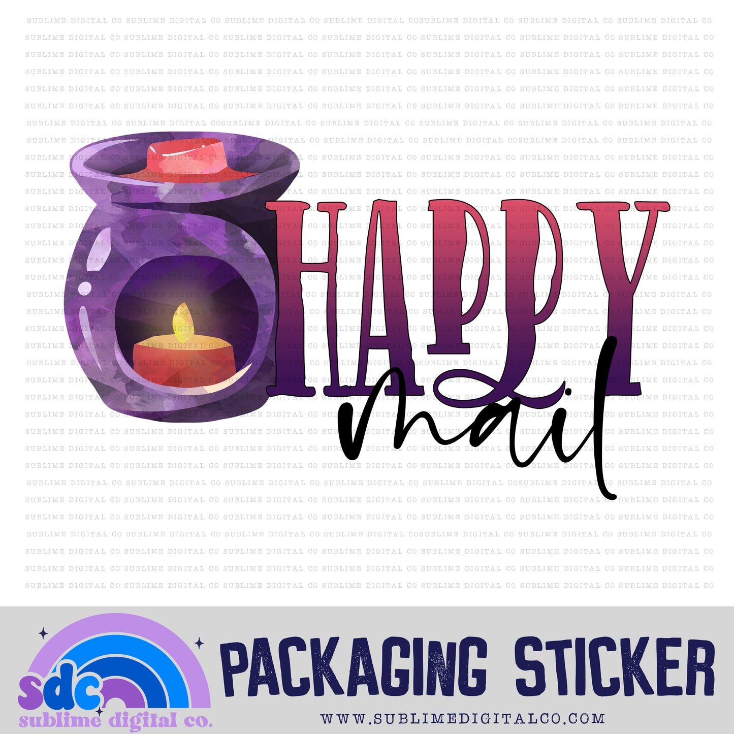 Wax Happy Mail | Small Business Stickers | Digital Download | PNG File