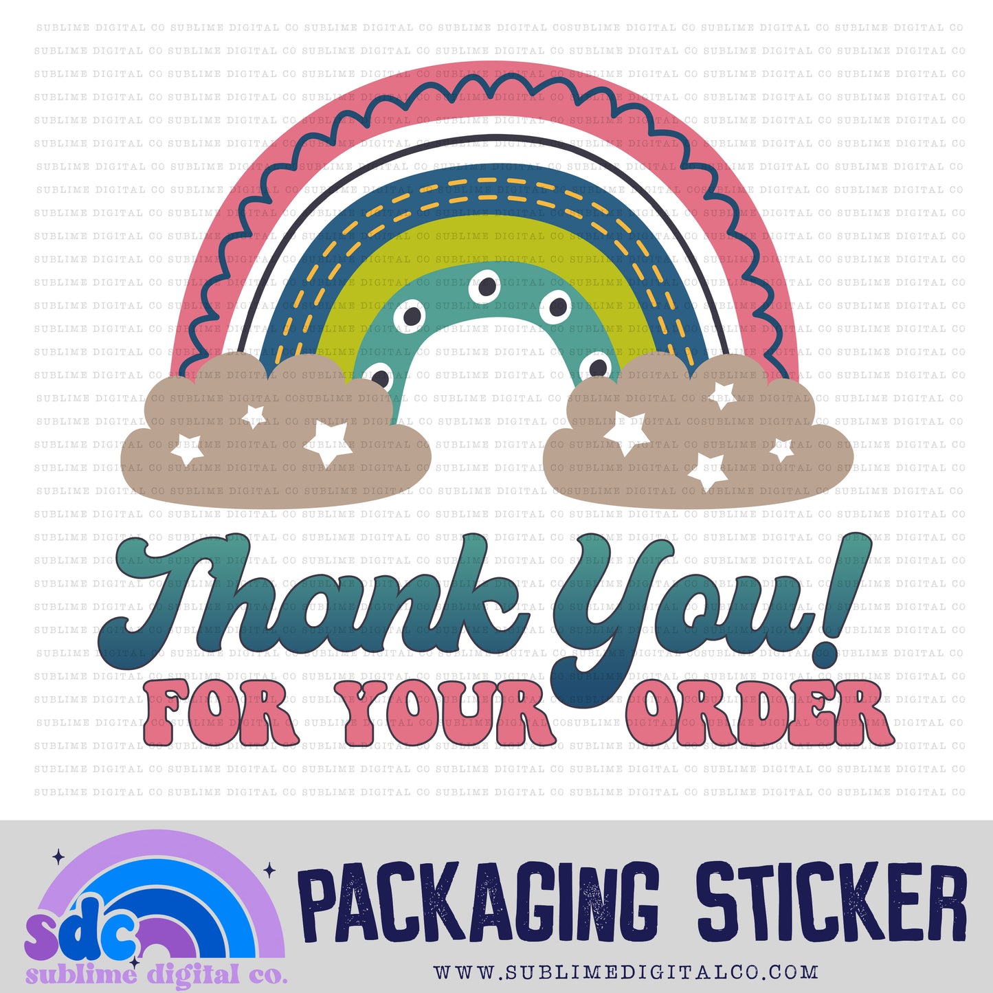 Thank You for Your Order • Rainbow | Small Business Stickers | Digital Download | PNG File