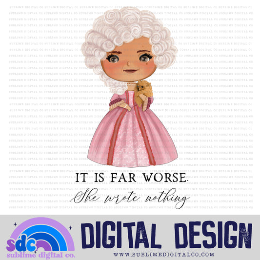 She Wrote Nothing • Regency-Era • Instant Download • Sublimation Design