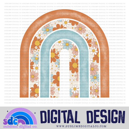 Retro Floral • Rainbow • Elements • Digital Design • Instant Download • Sublimation