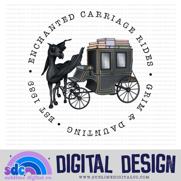 Enchanted Carriage Rides • Wizard • Instant Download • Sublimation Design