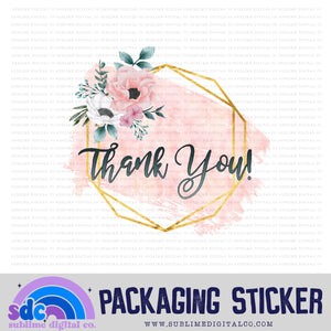Thank You - Floral Geo | Small Business Stickers | Digital Download | PNG File