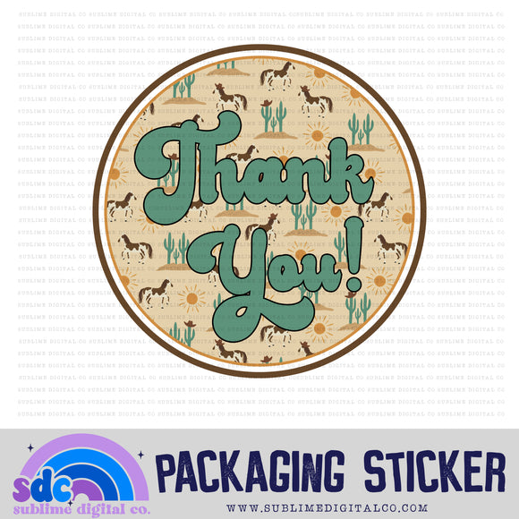 Thank You Circle - Western | Small Business Stickers | Digital Download | PNG File