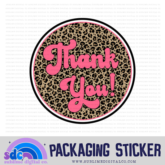 Thank You Circle - Leopard | Small Business Stickers | Digital Download | PNG File