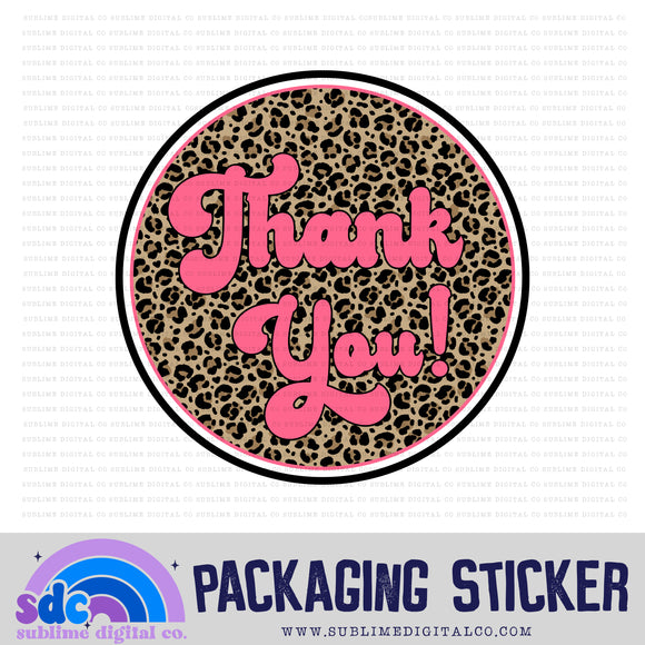 Thank You Circle - Leopard | Small Business Stickers | Digital Download | PNG File
