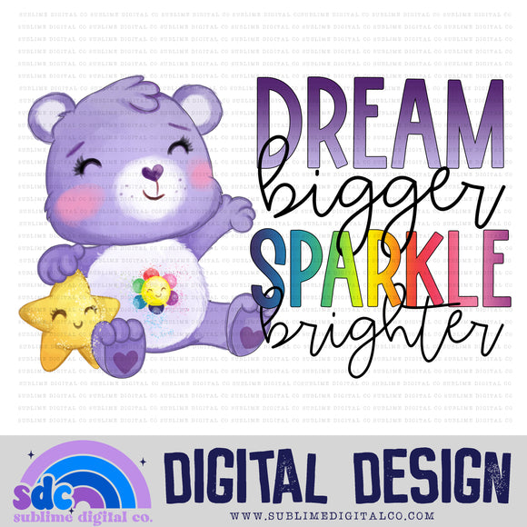 Dream Bigger, Sparkle Brighter • Rainbow Bears • Instant Download • Sublimation Design