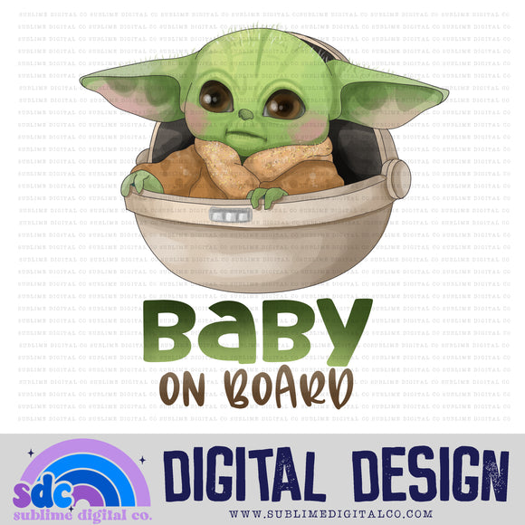 Baby on Board • Green Baby • Space Wars • Instant Download • Sublimation Design