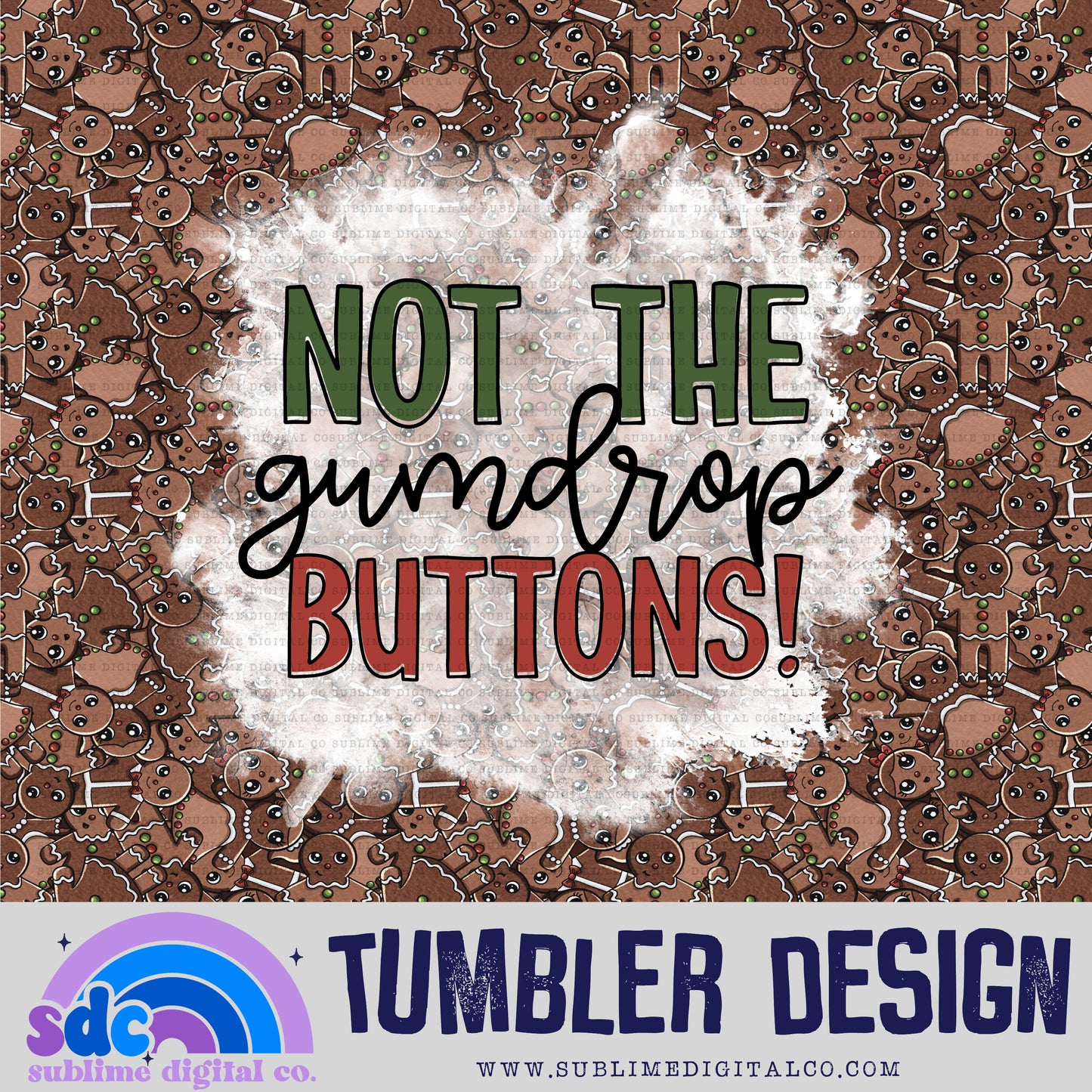Gumdrop Buttons • Christmas • Tumbler Designs • Instant Download • Sublimation Design