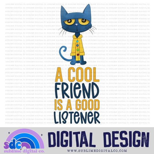Good Listener • Blue Cat • Instant Download • Sublimation Design