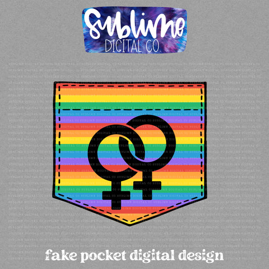 Lesbian • Pride • Fake Pocket • Instant Download • Sublimation Design
