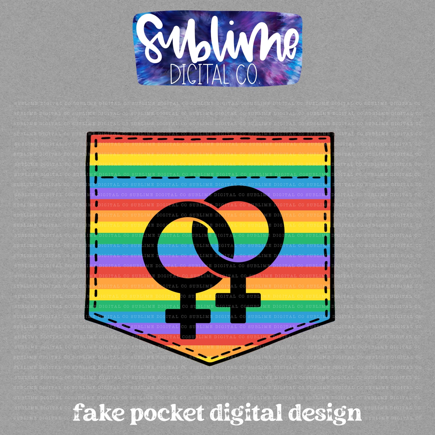 Lesbian • Pride • Fake Pocket • Instant Download • Sublimation Design