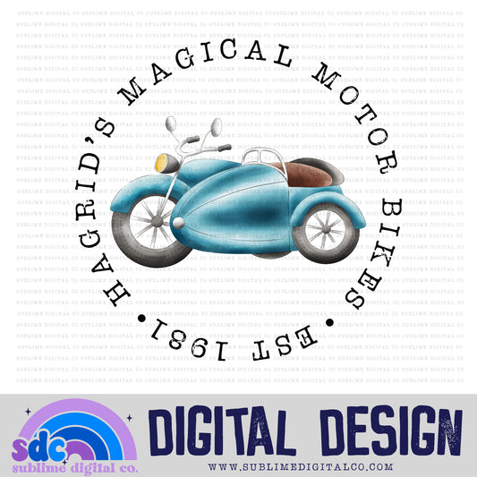 Magical Motor Bikes Circle • Wizards • Instant Download • Sublimation Design