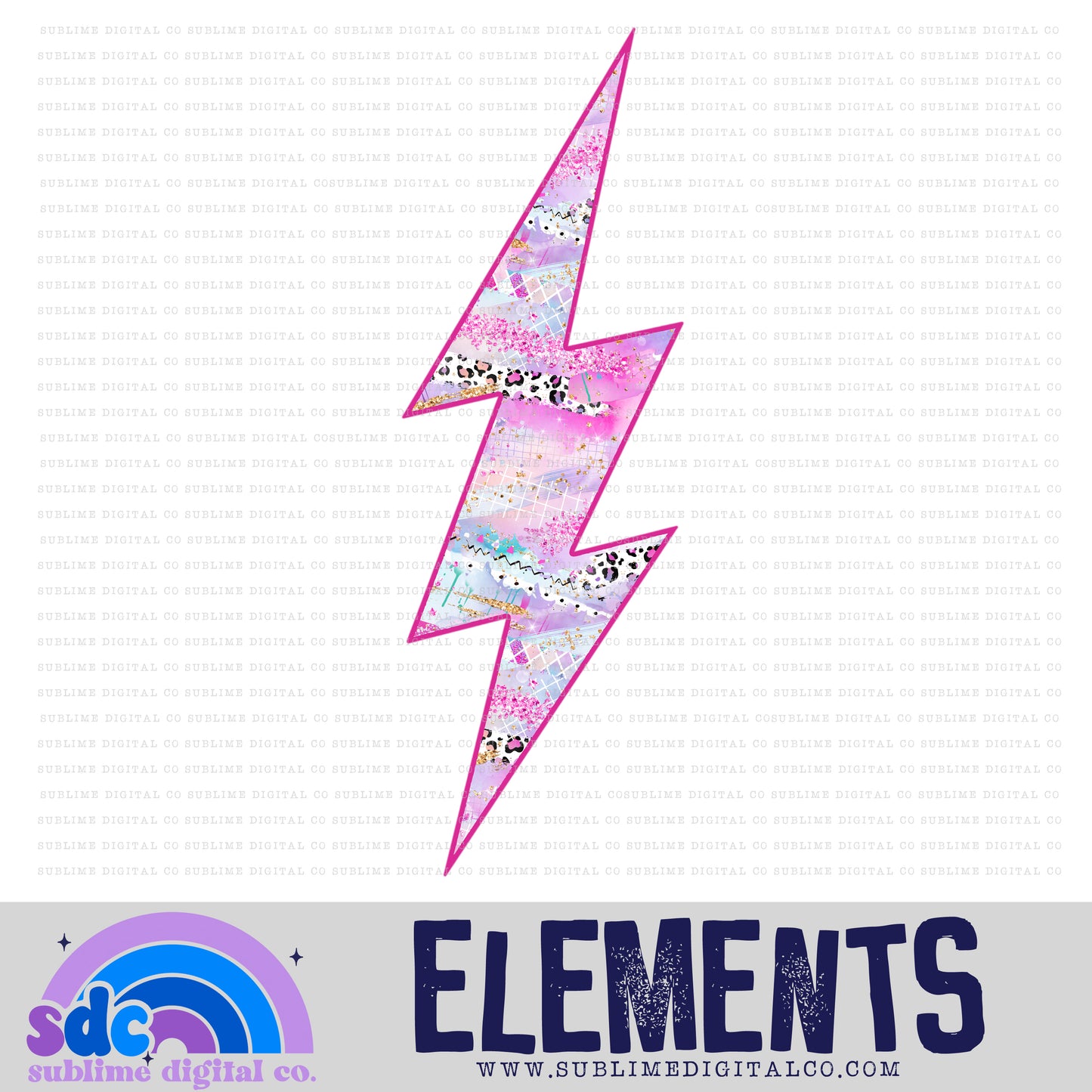 Pink Abstract • Lightening Bolt • Elements • Digital Design • Instant Download • Sublimation